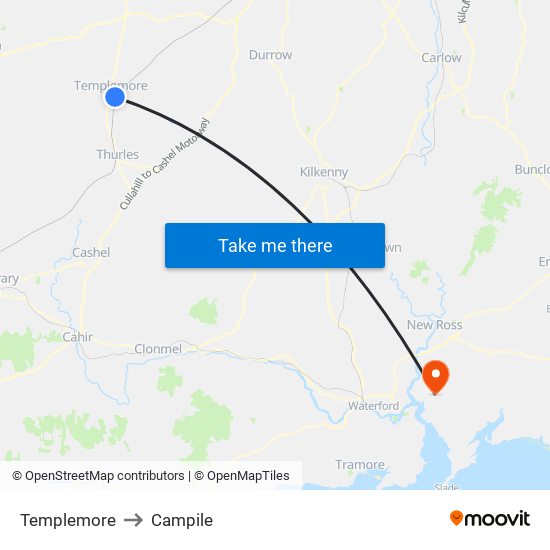 Templemore to Campile map