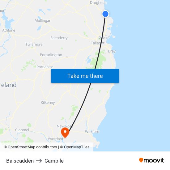 Balscadden to Campile map