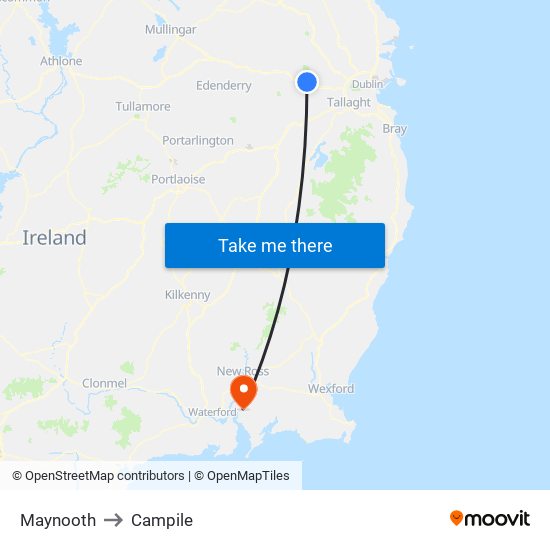 Maynooth to Campile map