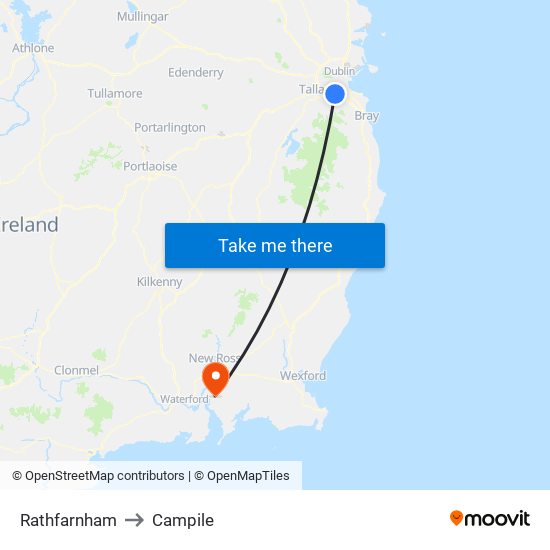 Rathfarnham to Campile map