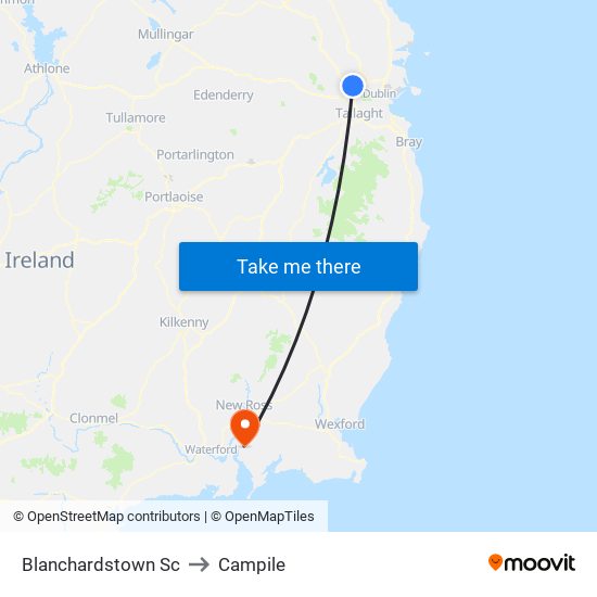 Blanchardstown Sc to Campile map