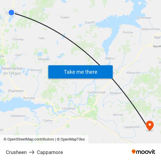 Crusheen to Cappamore map