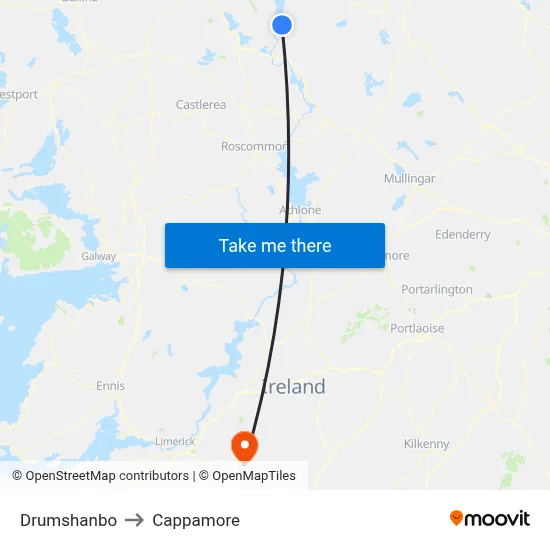 Drumshanbo to Cappamore map