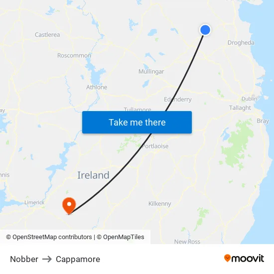 Nobber to Cappamore map