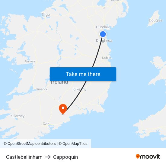 Castlebellinham to Cappoquin map