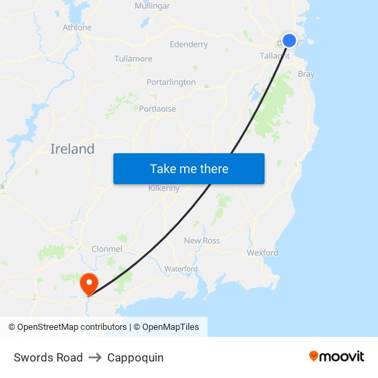Swords Road to Cappoquin map