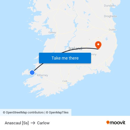 Anascaul [Ss] to Carlow map