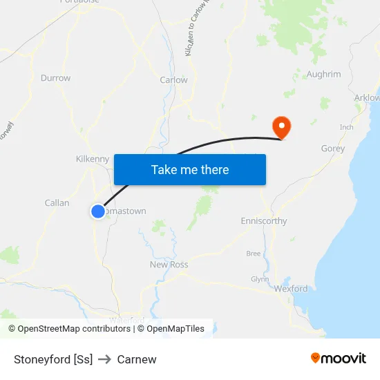 Stoneyford [Ss] to Carnew map