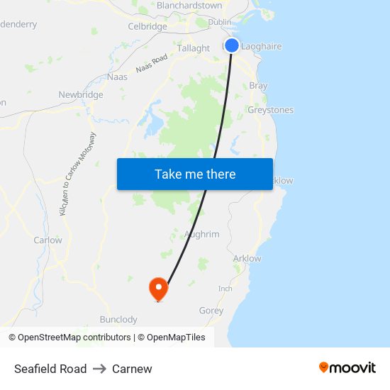 Seafield Road to Carnew map