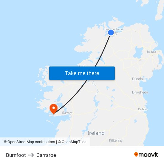 Burnfoot to Carraroe map