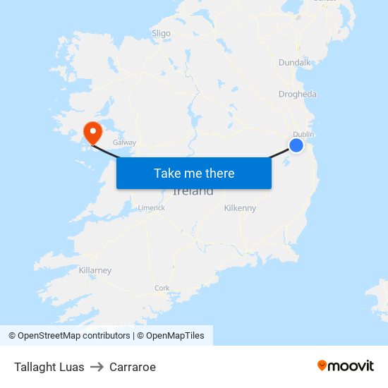 Tallaght Luas to Carraroe map