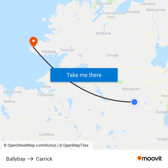 Ballybay to Carrick map