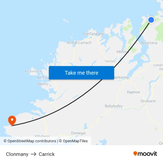 Clonmany to Carrick map