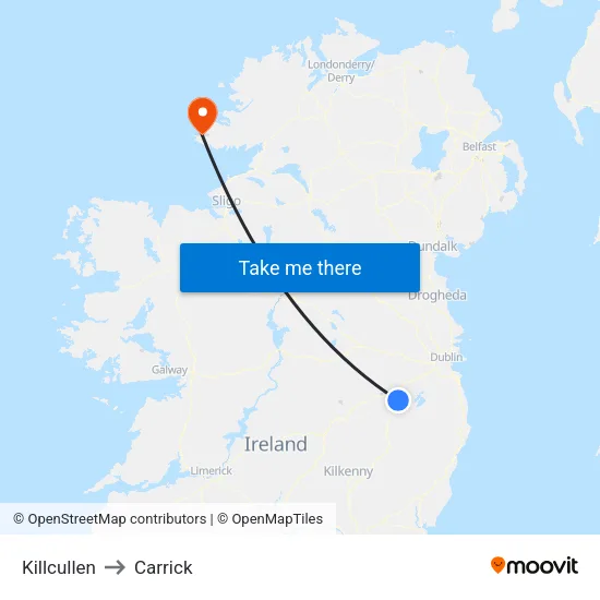 Killcullen to Carrick map
