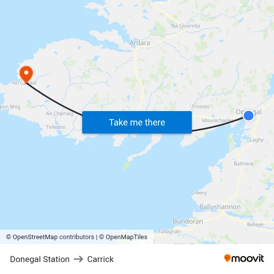 Donegal Station to Carrick map