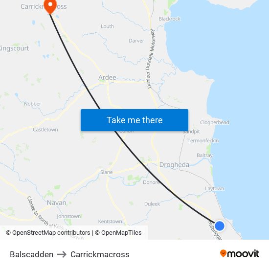 Balscadden to Carrickmacross map