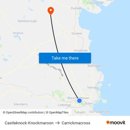 Castleknock-Knockmaroon to Carrickmacross map
