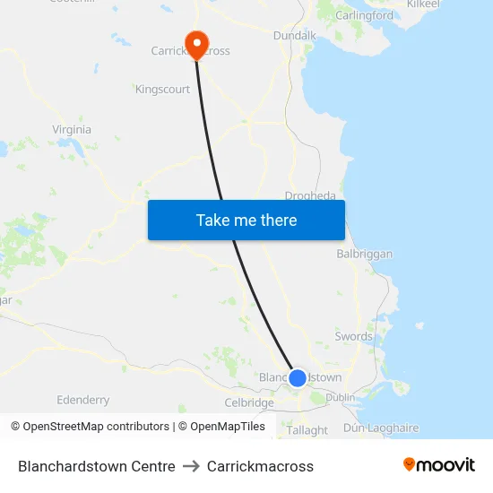 Blanchardstown Centre to Carrickmacross map