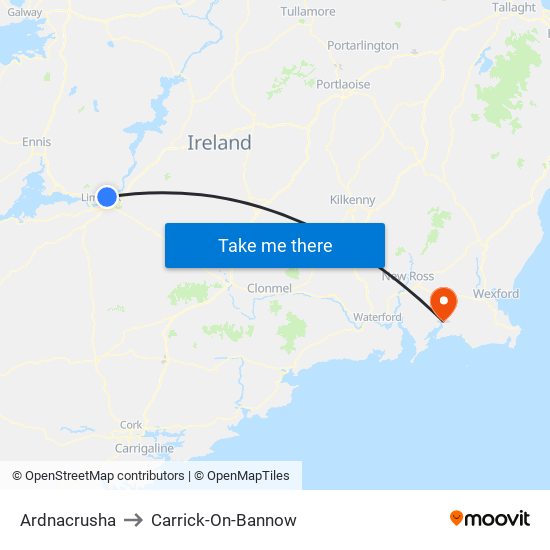 Ardnacrusha to Carrick-On-Bannow map