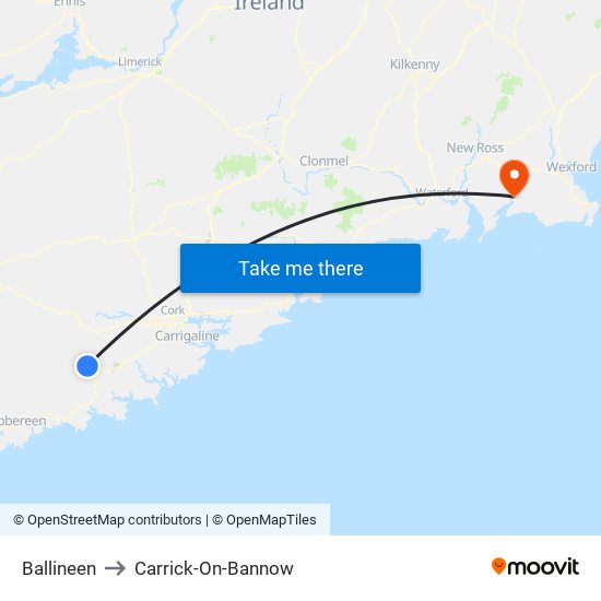 Ballineen to Carrick-On-Bannow map