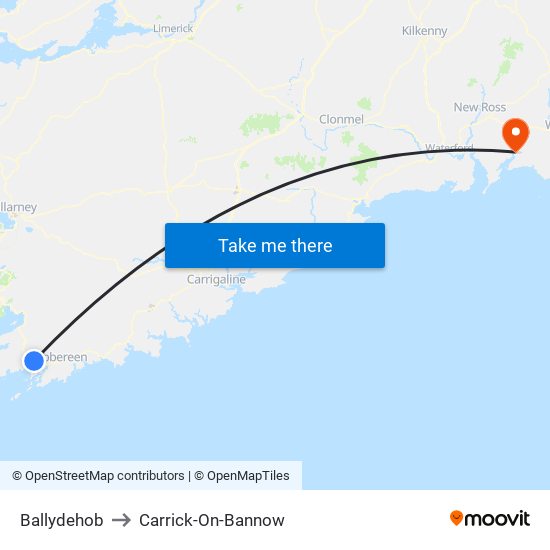 Ballydehob to Carrick-On-Bannow map