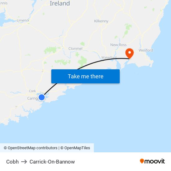 Cobh to Carrick-On-Bannow map