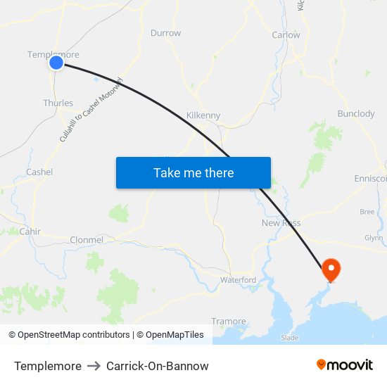 Templemore to Carrick-On-Bannow map