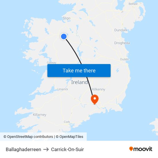 Ballaghaderreen to Carrick-On-Suir map