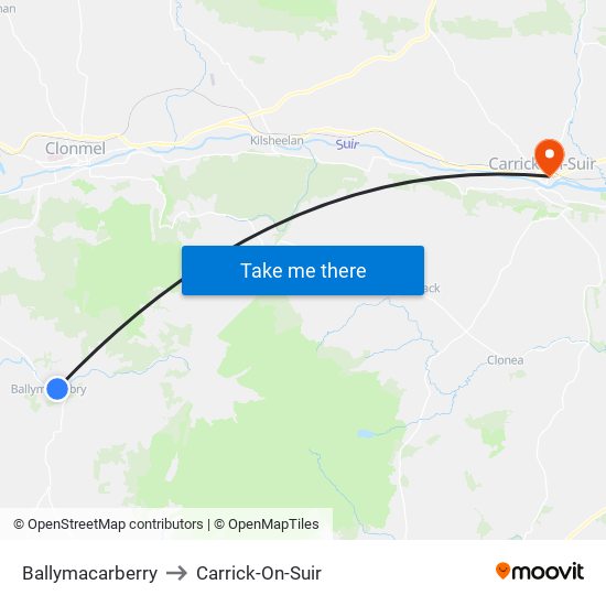 Ballymacarberry to Carrick-On-Suir map