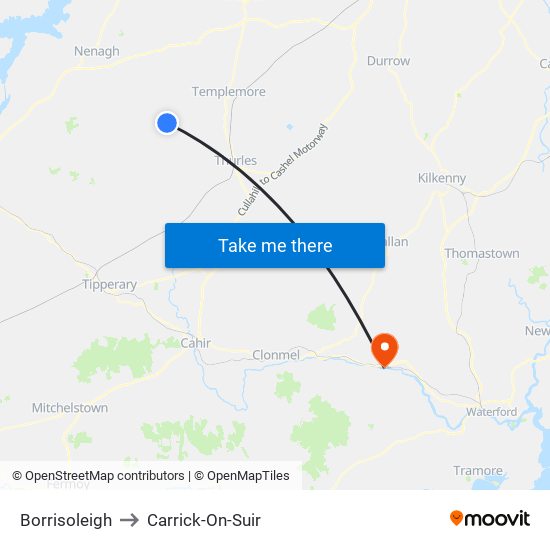 Borrisoleigh to Carrick-On-Suir map