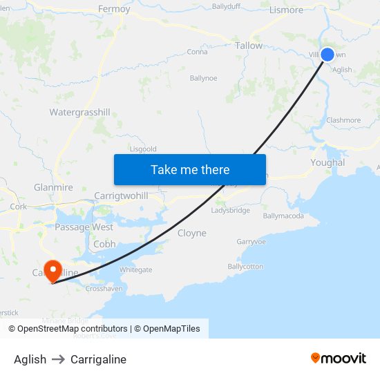 Aglish to Carrigaline map