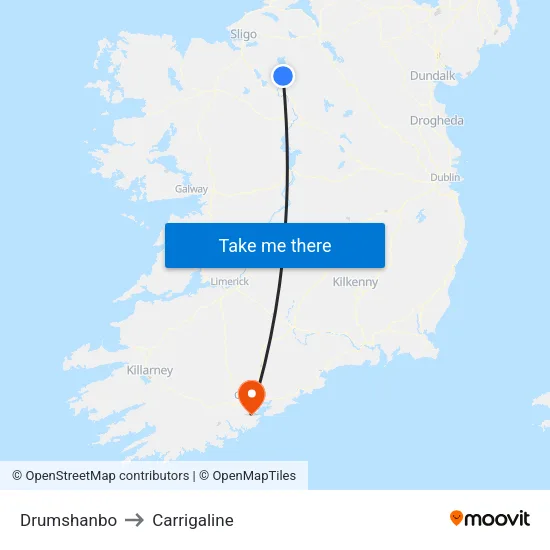 Drumshanbo to Carrigaline map
