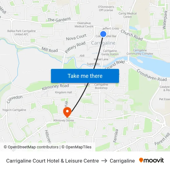 Carrigaline Court Hotel & Leisure Centre to Carrigaline map