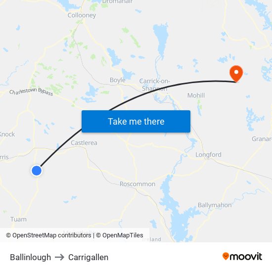 Ballinlough to Carrigallen map