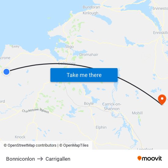 Bonniconlon to Carrigallen map