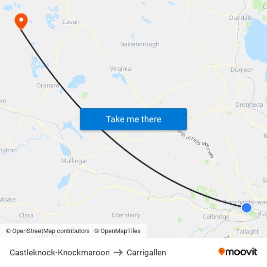 Castleknock-Knockmaroon to Carrigallen map