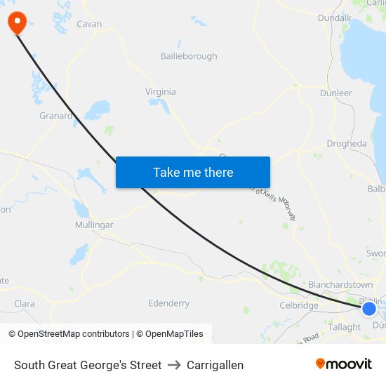 South Great George's Street to Carrigallen map