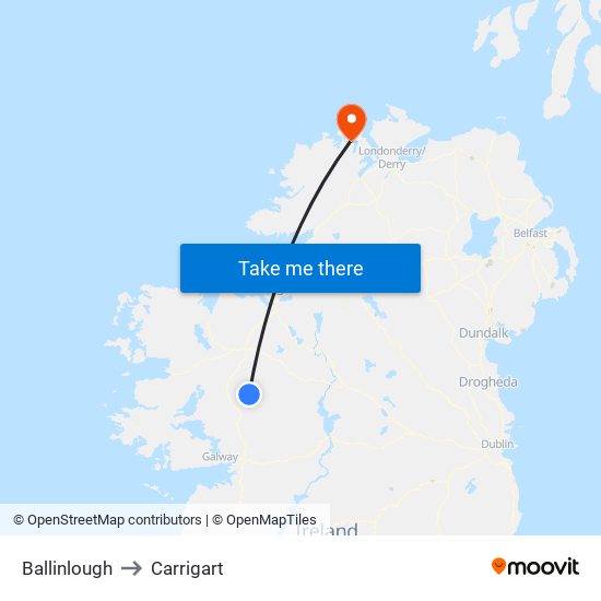 Ballinlough to Carrigart map