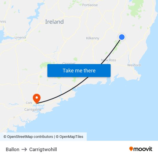 Ballon to Carrigtwohill map