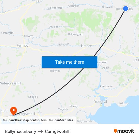 Ballymacarberry to Carrigtwohill map