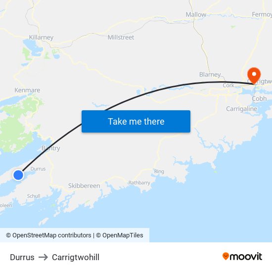 Durrus to Carrigtwohill map