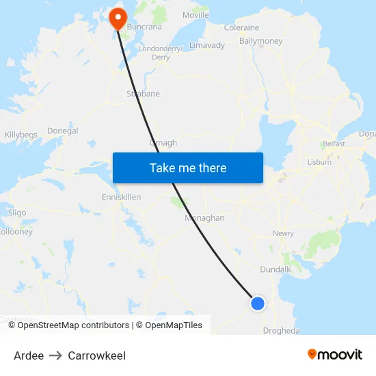 Ardee to Carrowkeel map