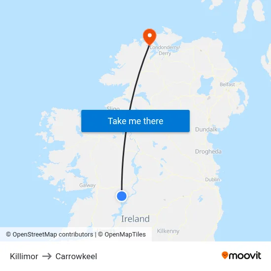 Killimor to Carrowkeel map