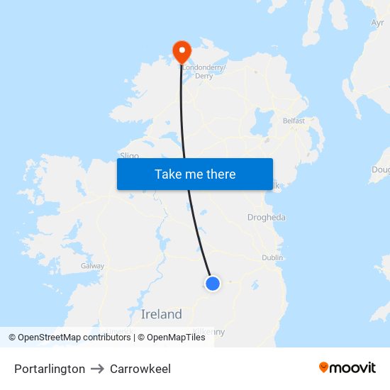 Portarlington to Carrowkeel map