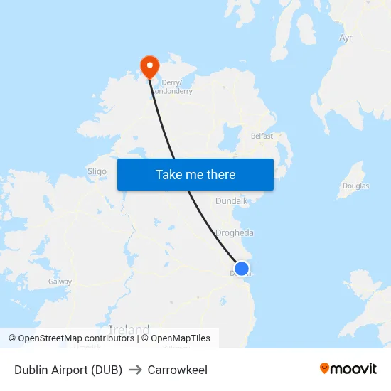 Dublin Airport (DUB) to Carrowkeel map