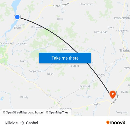 Killaloe to Cashel map