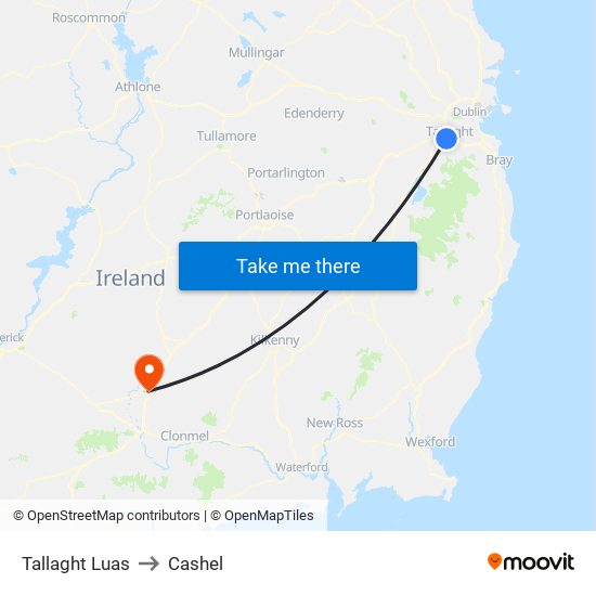 Tallaght Luas to Cashel map