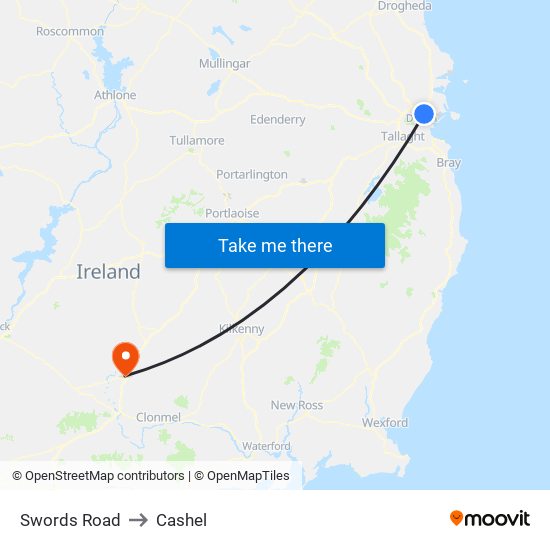 Swords Road to Cashel map