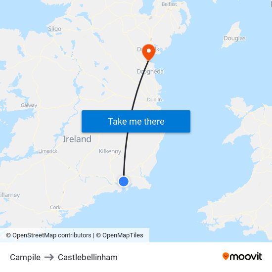 Campile to Castlebellinham map