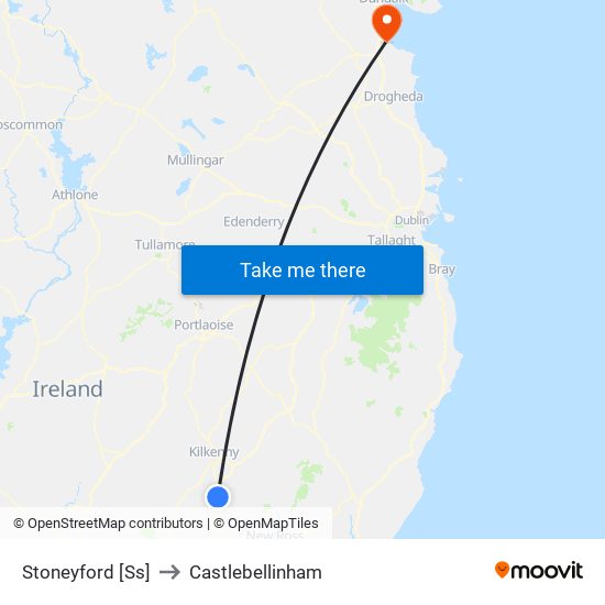 Stoneyford [Ss] to Castlebellinham map